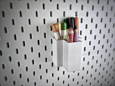 Triple container 40x40x80 for Ikea Skadis pegboard