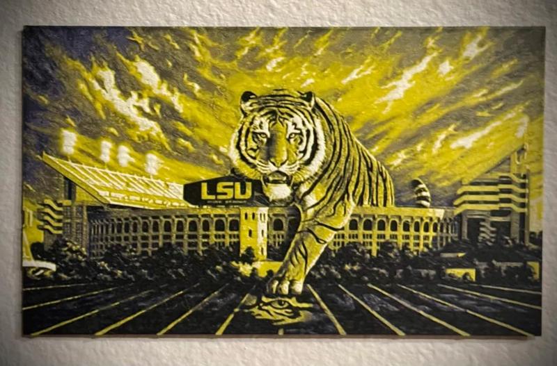 Tiger Stadium LSU Football HueForge Painting (Louisiana)   