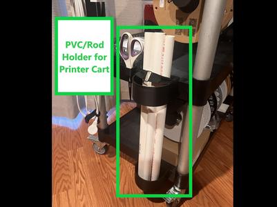 PVC Pipe/Rod Holder for Printer Cart