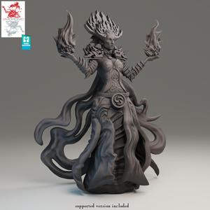 Sun Elf Fire Sorceress - 32mm and 75mm scale