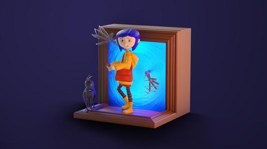 Coraline Lamp Diorama