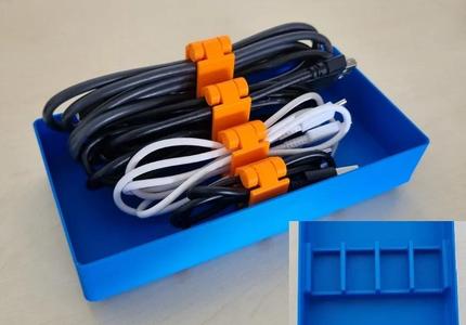 Gridfinity 2x4 Storage bin for Cable Organizer / Clip   