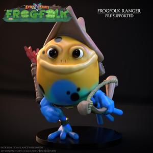 Frogfolk Ranger Miniature, Pre-Supported