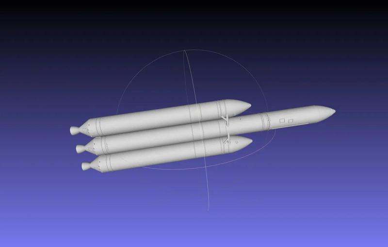 Delta IV Heavy Rocket 3D-Printable Miniature   