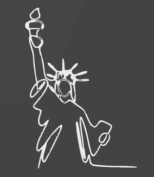 One-Line Statue of Liberty Art #14   