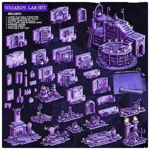 Wizard's Lab Set (Pre-Supported) - Terrain | Cast n Play