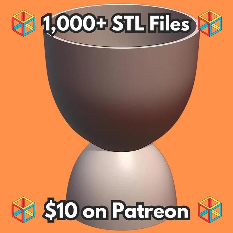 Mid-Century Modern Stacked Planter with Inverted Base MineeForm FDM 3D Print STL File   