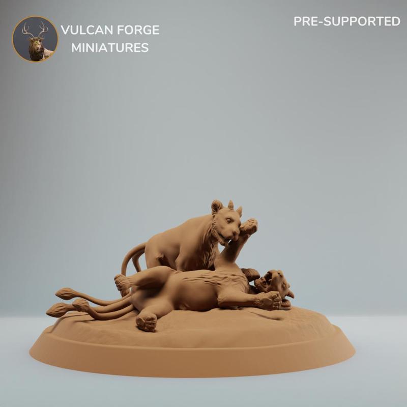 Fantasy Lion Cubs Playing, Ashplains Cubs - Supported