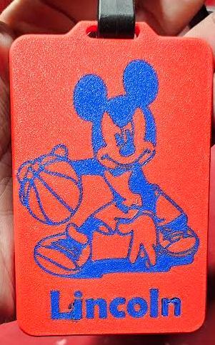 2-piece Mickey mouse basketball badge holder 