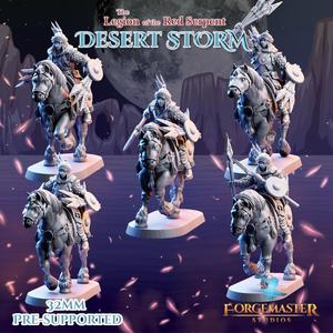 Mounted Desert Spear Warriors - Desert Shadow Spear Mount Poses