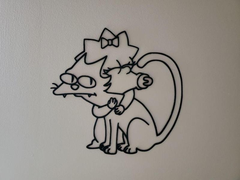 Maggie Hugging Snowball - Simpsons Wall Art