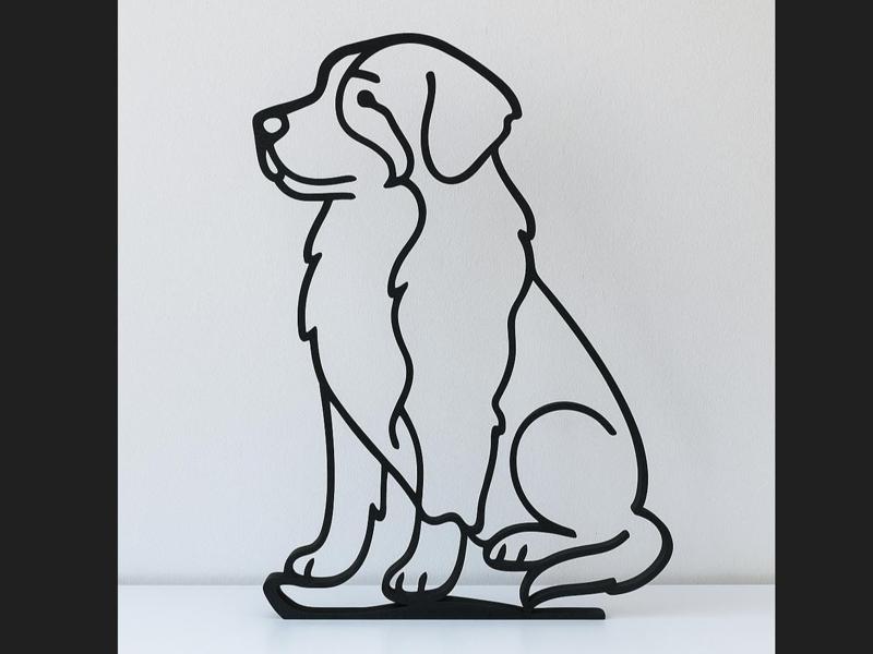 Line Art – Bernese Mountain Dog Silhouette 