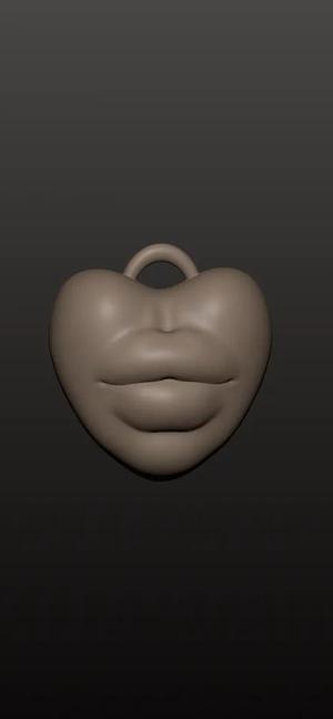 injected lips keychain   