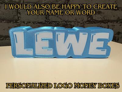 piggy bank, personalized Name money boxes Lewe