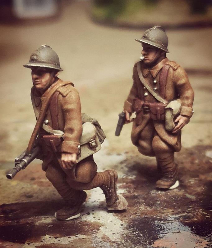 WW2 28mm french FM24-29 LMG on the move