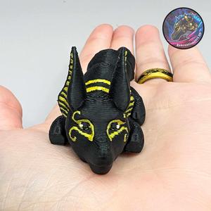 Baby Anubis Jackal Flexi Keychain