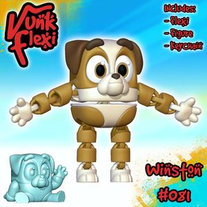 Bluey Winston MultiColor Flexi Print-in-Place + Figure & Keychain