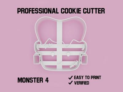 Monster 4 cookie cutter