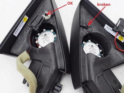 Pin repair of broken mirror cover mount VW   