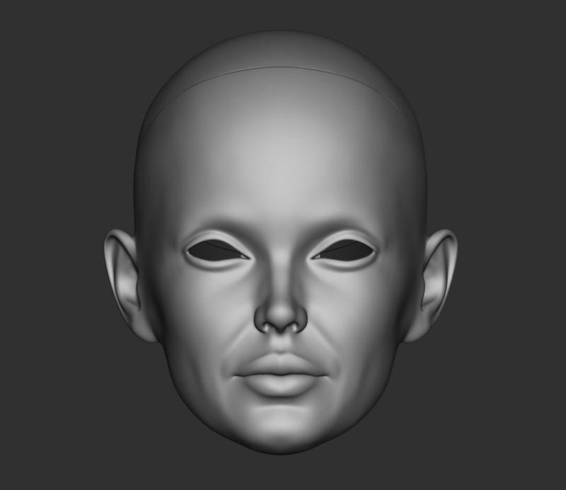 Head (E4) 3D model bjd doll \ Female \ figurines \ articulated doll \ ooak \ 3d print \ character \ face