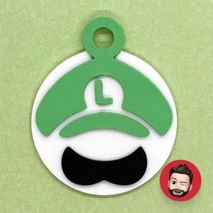 Mario Luigi mustache keychain