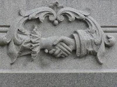 Hand Shake old relief   