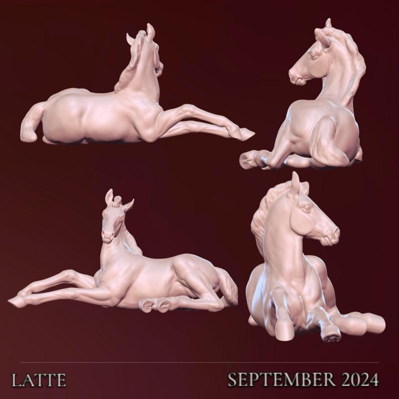 Latte Laying foal STL