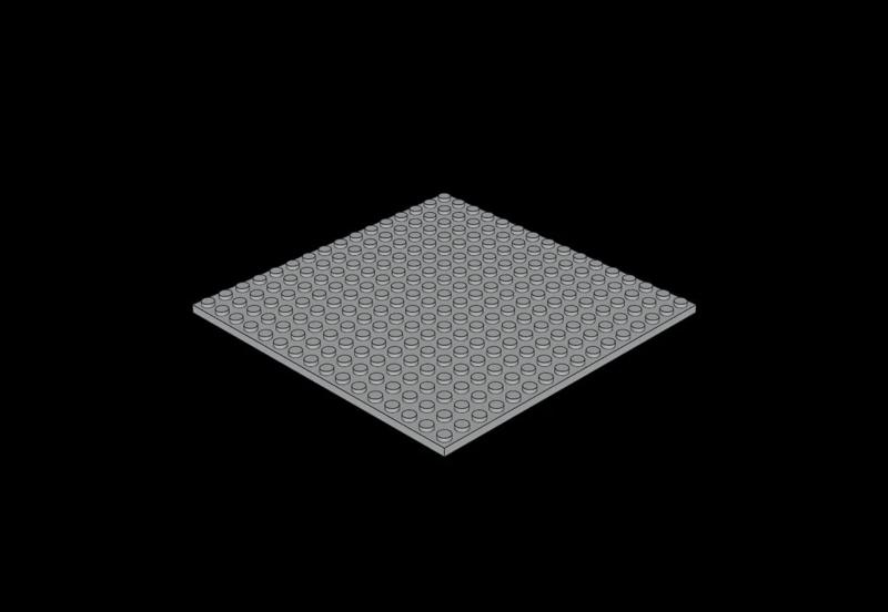 Lego Compatible (91405.dat) Plate 16 x 16 with Underside Ribs   