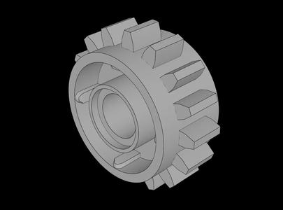 Lego Compatible (18946.dat) Technic Gear 16 Tooth with Clutch on Both Sides   