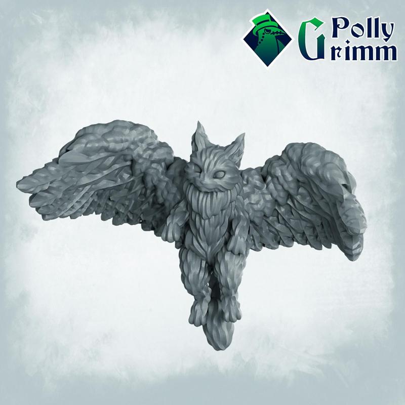 Fantasy miniatures for tabletop games. Tressym, small winged cat