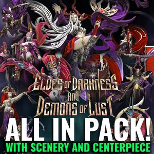 Elves of Darkness and Demons of Lust All in Pack (with scenery/Centerpiece)