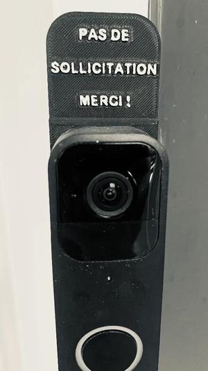 Blink doorbell signboard *No Soliciting* EN/Fr or write your own text (multicolor)   