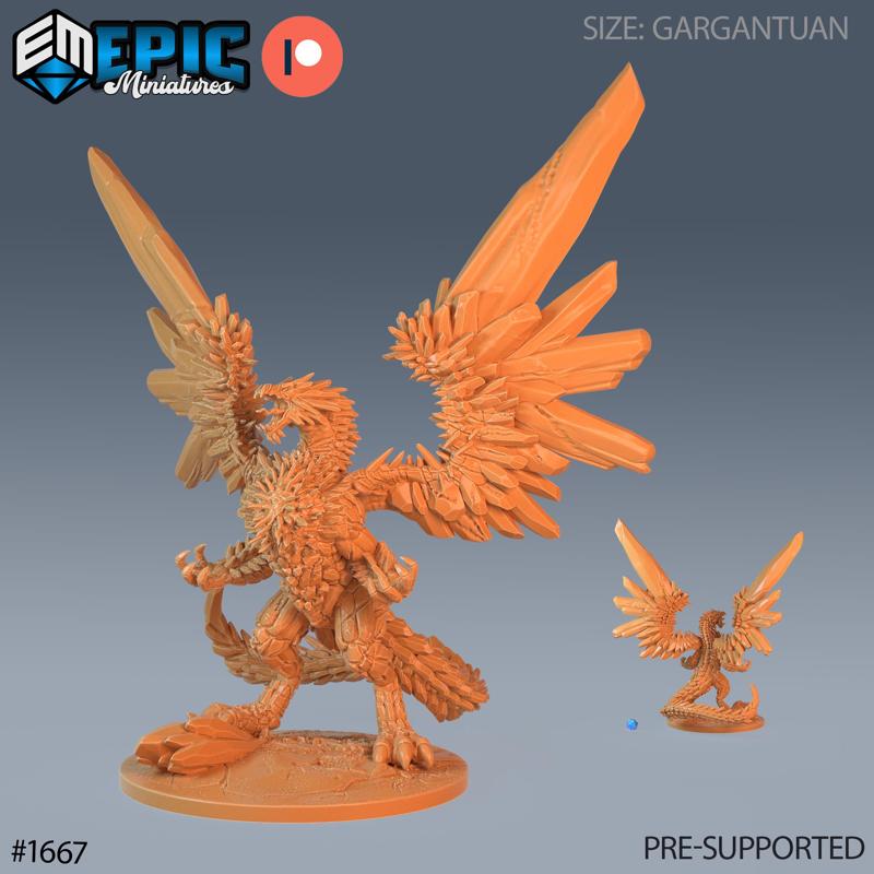 Crystal Dragon ‧ DnD Miniature ‧ Tabletop Miniatures ‧ Gaming Monster ‧ 3D Model ‧ RPG ‧ DnDminis ‧ STL FILE