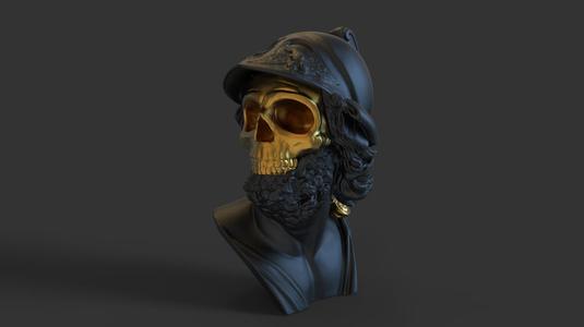 Ancient skull statue