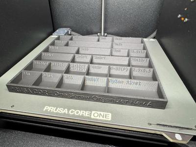 PRUSA CORE One screw organizer   