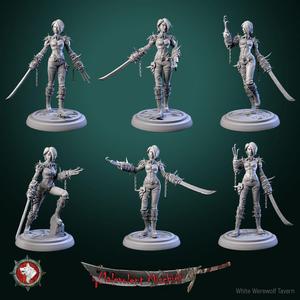 The Crimson Huntress set 6 miniatures pre-supported