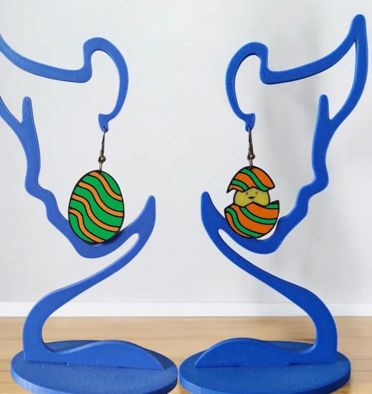 Easter Chick & Egg Multicolor Earrings   