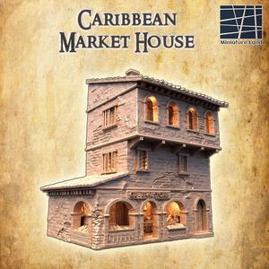 Caribbean Market House - Tabletop Terrain - 28 MM