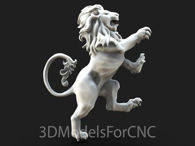 3D Model STL File for CNC Router Laser & 3D Printer Lion 5