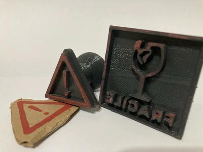 "Fragile" and "danger" stamps   