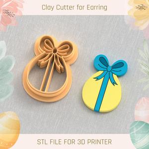 Egg With Ribbon Easter Polymer Clay Cutters