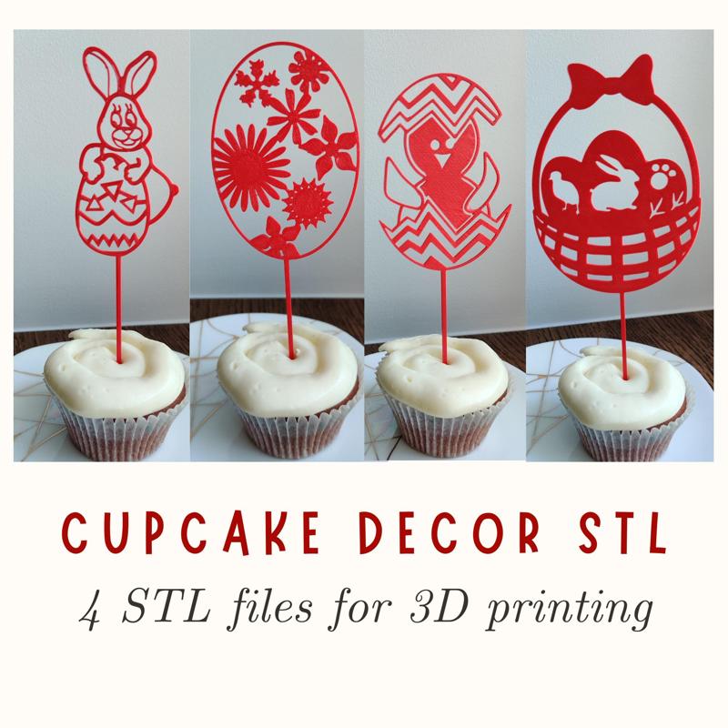 Easter Cupcake toppers (4STL)