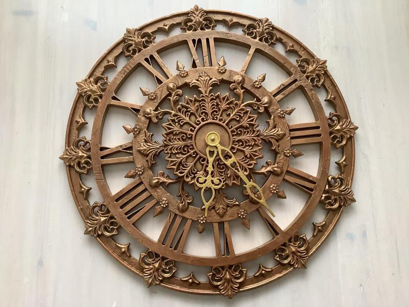 Baroque Style Bronze Wall Clock 48 cm