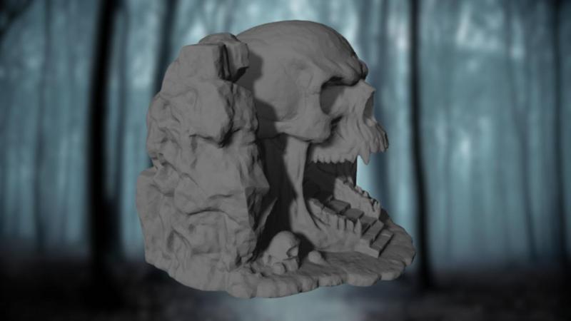 Skull Mountain Cave Entrance – Cavern of Silent Screams | 3D Printable Terrain for RPGs & Wargames