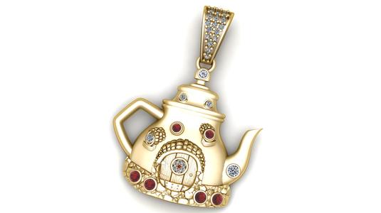 TEAPOT STYLE HOUSE PENDANT 3D PRINTABLE MODEL