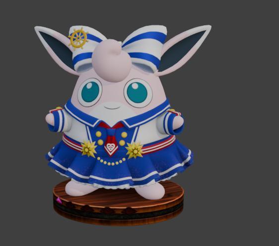 Wigglytuff - Sailor Schoolgirl Style | 3D Printable STL | Pokémon Mascot Figure