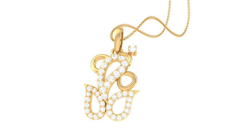 Ganpati Bappa Gold and Diamond Pendant (59)