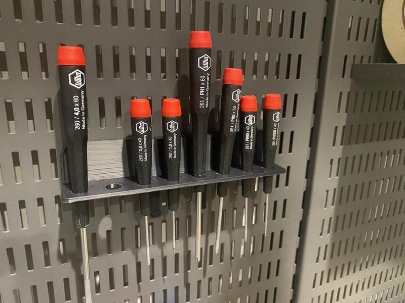 Wiha 8 pc screwdriver holder for Elfa utility board