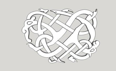 Viking pendant Urnes Style