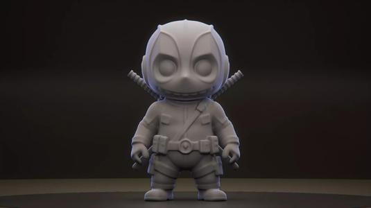 Labubu Deadpool Stylized Mercenary Figurine for 3D Printing